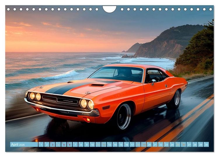 Produktbild: Amerikas rollende Legenden &ndash; Retro-Design trifft Nostalgie (Wandkalender 2026 DIN A4 quer), CALVENDO Monatskalender