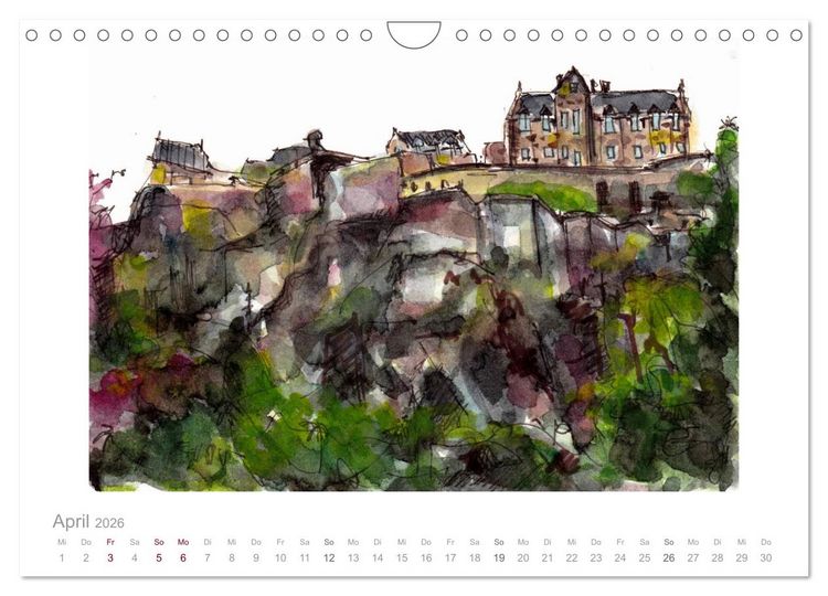 Produktbild: Schottland Reiseskizzen (Wandkalender 2026 DIN A4 quer), CALVENDO Monatskalender