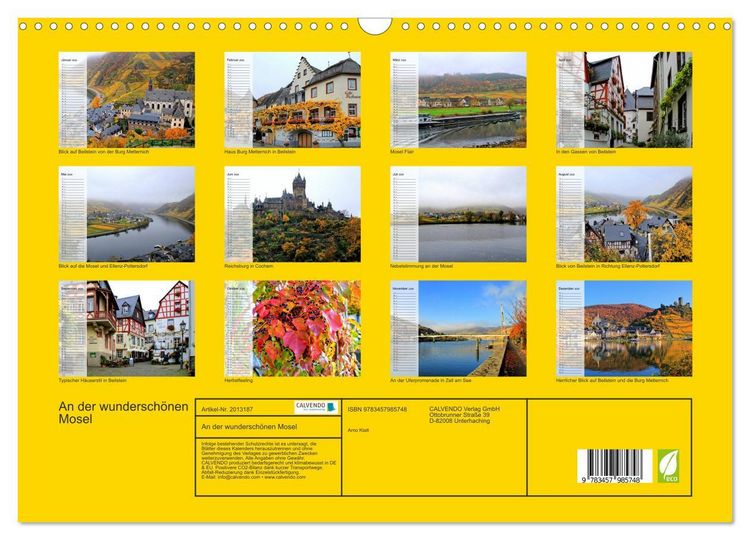 Produktbild: An der wundersch&ouml;nen Mosel (Wandkalender 2026 DIN A3 quer), CALVENDO Monatskalender