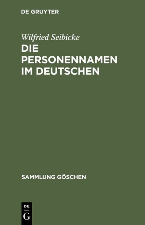 Produktbild: Die Personennamen im Deutschen