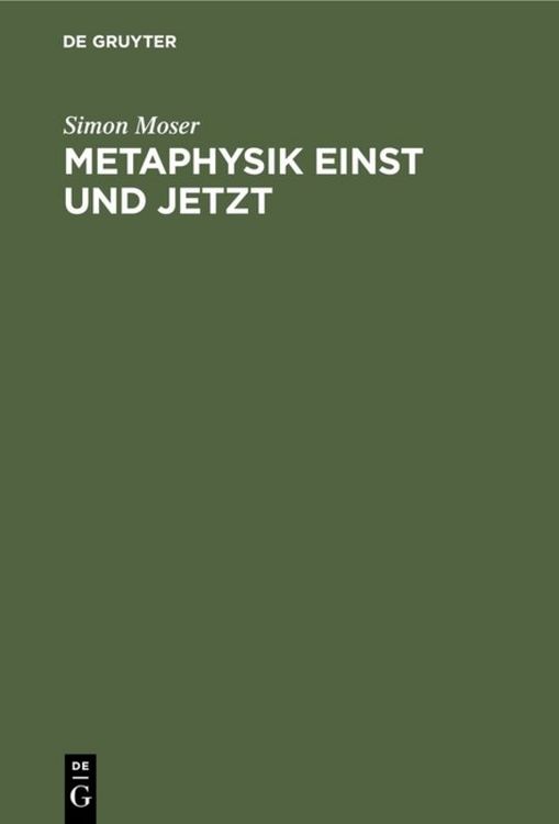 Produktbild: Metaphysik einst und jetzt