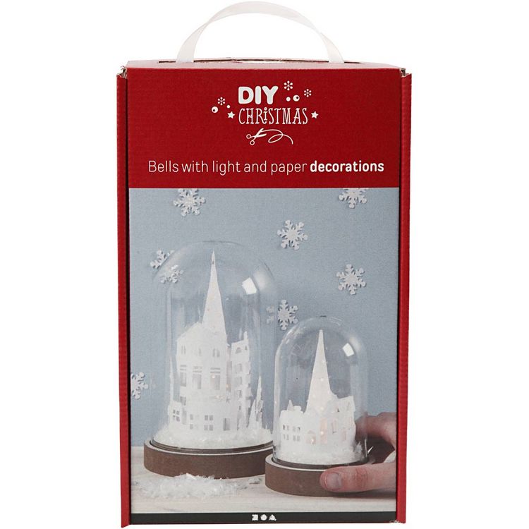 Produktbild: Creativ Company DIY Weihnachten Set, Dekoartikel unter Plastikglocken mit LED