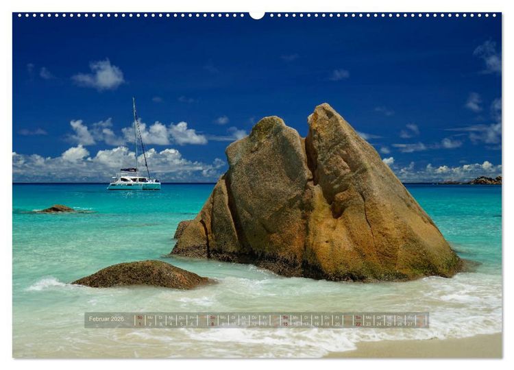 Produktbild: Seychellen - Inselparadiese Mah&eacute; La Digue Praslin (hochwertiger Premium Wandkalender 2026 DIN A2 quer), Kunstdruck in Hochglanz