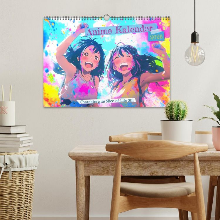 Produktbild: Anime Kalender &ndash; Charaktere im Slice-of-Life Stil (Wandkalender 2026 DIN A3 quer), CALVENDO Monatskalender