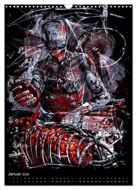 Produktbild: BLOODBOY/DARK ILLUSTRATION (Wandkalender 2026 DIN A3 hoch), CALVENDO Monatskalender