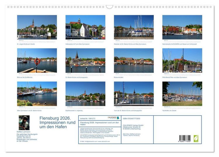Produktbild: Flensburg 2026. Impressionen rund um den Hafen (Wandkalender 2026 DIN A2 quer), CALVENDO Monatskalender