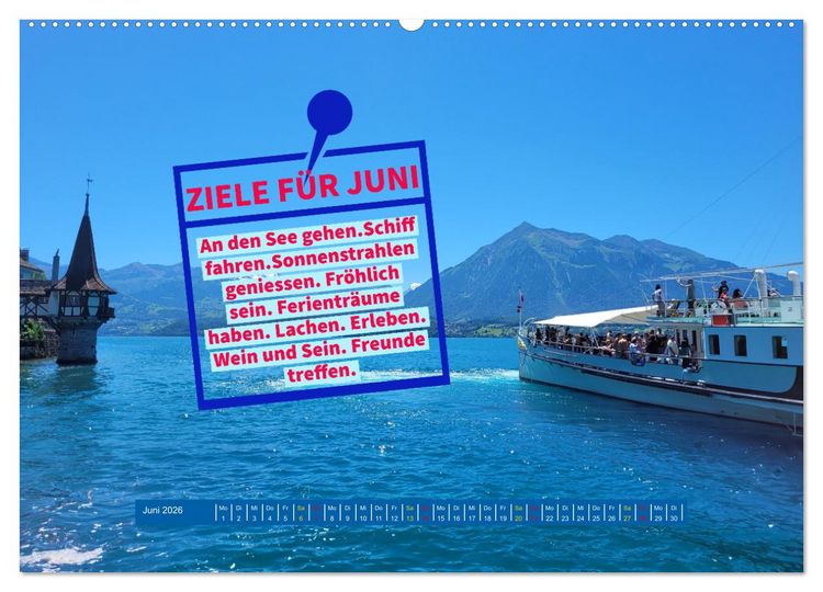 Produktbild: ZIELE Monat f&uuml;r Monat (hochwertiger Premium Wandkalender 2026 DIN A2 quer), Kunstdruck in Hochglanz