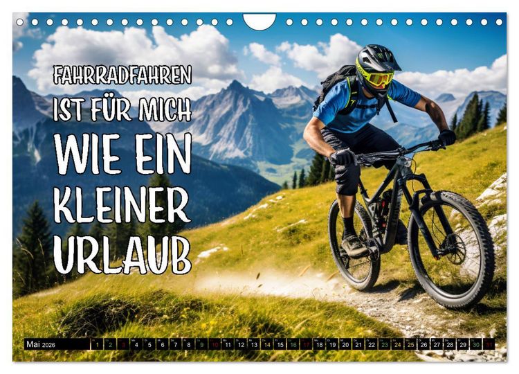 Produktbild: Faszination Fahrrad - coole Spr&uuml;che (Wandkalender 2026 DIN A4 quer), CALVENDO Monatskalender