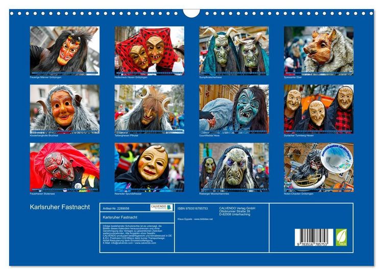 Produktbild: Karlsruher Fastnacht (Wandkalender 2027 DIN A3 quer), CALVENDO Monatskalender