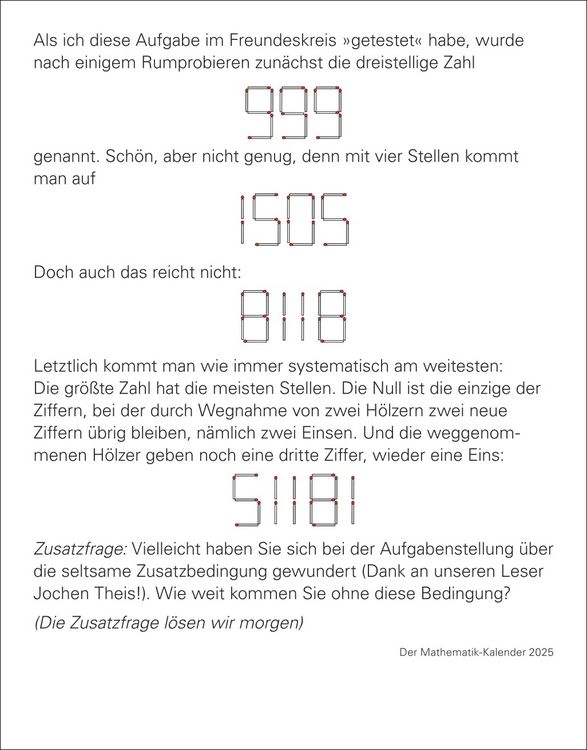 Produktbild: Der Mathematik-Kalender Tagesabrei&szlig;kalender 2025 - Nachts teile ich heimlich durch Null