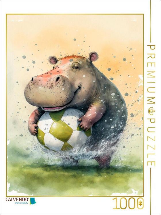 Produktbild: CALVENDO Puzzle Schelmisches Nilpferd | 1000 Teile Lege-Gr&ouml;&szlig;e 64x48cm Foto-Puzzle f&uuml;r gl&uuml;ckliche Stunden