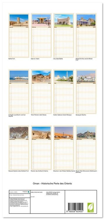 Produktbild: Familienplaner 2026 - Oman - Historische Perle des Orients mit 5 Spalten (Wandkalender, 21 x 45 cm) CALVENDO