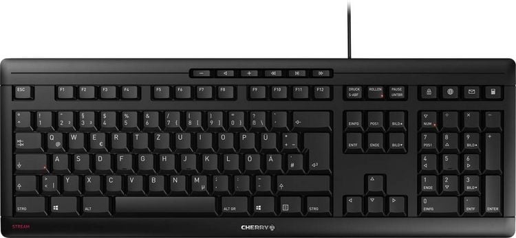 Produktbild: CHERRY Stream USB Tastatur Deutsch, QWERTZ Schwarz
