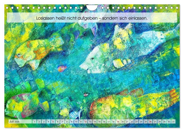 Produktbild: Loslassen als Kunst - Ein poetischer Jahresbegleiter in Bild und Wort (Wandkalender 2026 DIN A4 quer), CALVENDO Monatskalender