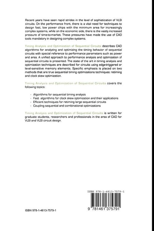 Produktbild: Timing Analysis and Optimization of Sequential Circuits