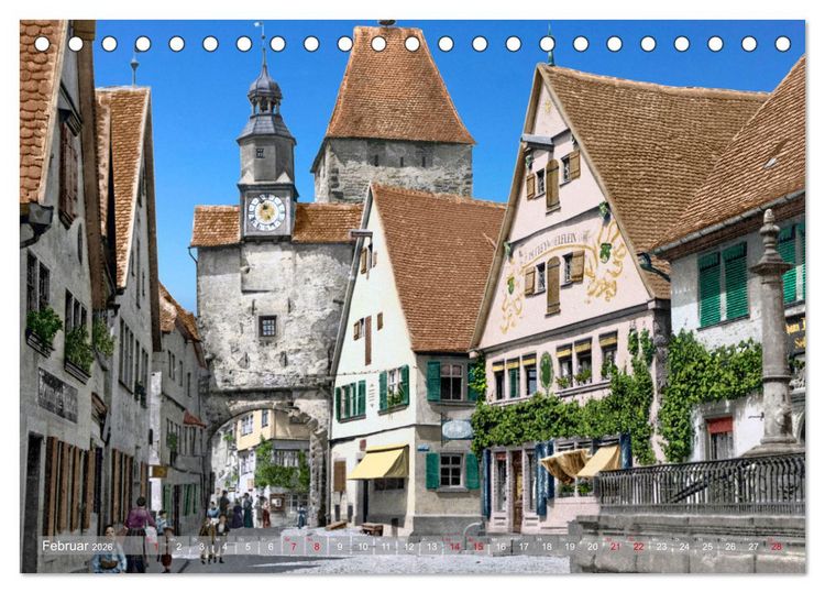 Produktbild: Rothenburg ob der Tauber um das Jahr 1900 &ndash; Fotos neu koloriert (Tischkalender 2026 DIN A5 quer), CALVENDO Monatskalender
