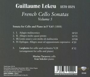 Produktbild: Lekeu:French Cello Sonatas Volume 5
