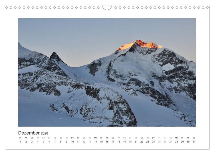 Produktbild: Die sch&ouml;nsten Gipfel der Alpen - Giganten aus Fels und Eis (Wandkalender 2026 DIN A3 quer), CALVENDO Monatskalender
