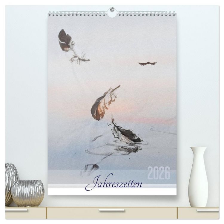 Produktbild: Jahreszeiten in Stil japanischer Malerei - Kunst (hochwertiger Premium Wandkalender 2026 DIN A2 hoch), Kunstdruck in Hochglanz