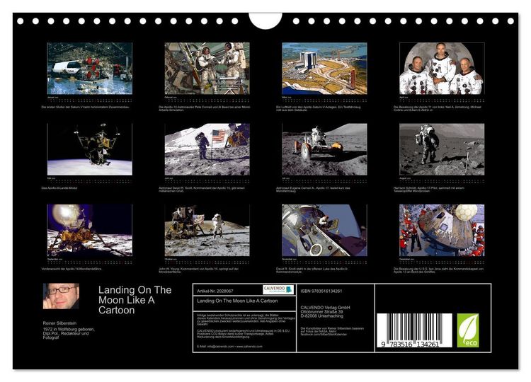 Produktbild: Landing On The Moon Like A Cartoon (Wandkalender 2026 DIN A4 quer), CALVENDO Monatskalender