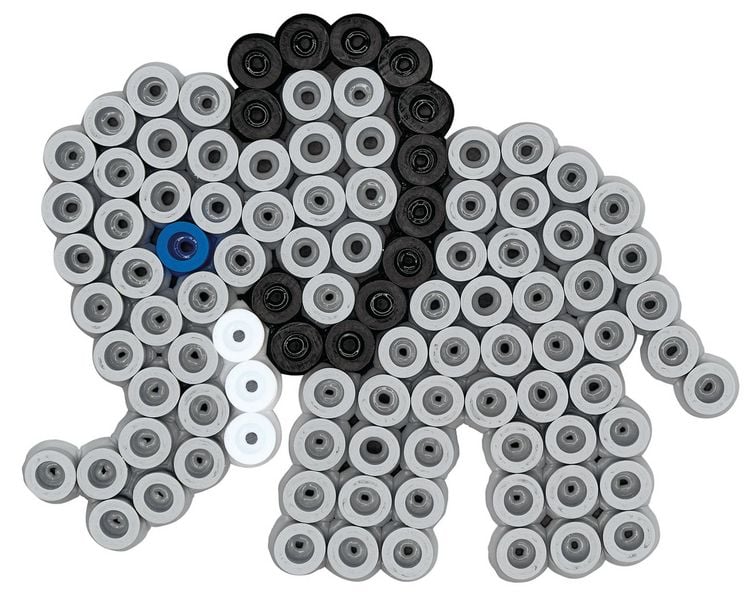 Hama 8751 - My first Hama, Box mit ca. 600 Maxi-Bügelperlen, Stiftplatten und Zubehör, Löwe und Elefant