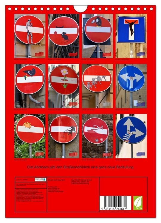 Produktbild: Clet Abraham gibt den Stra&szlig;enschildern eine ganz neue Bedeutung (Wandkalender 2026 DIN A4 hoch), CALVENDO Monatskalender