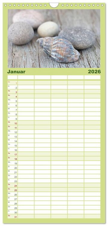 Produktbild: Familienplaner 2026 - Strandgut und Meer mit 5 Spalten (Wandkalender, 21 x 45 cm) CALVENDO
