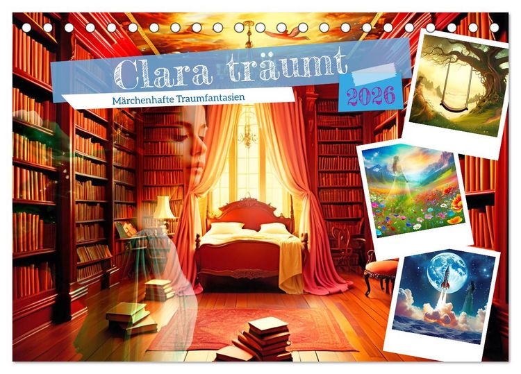 Produktbild: Clara tr&auml;umt - M&auml;rchenhafte Traumfantasien (Tischkalender 2026 DIN A5 quer), CALVENDO Monatskalender