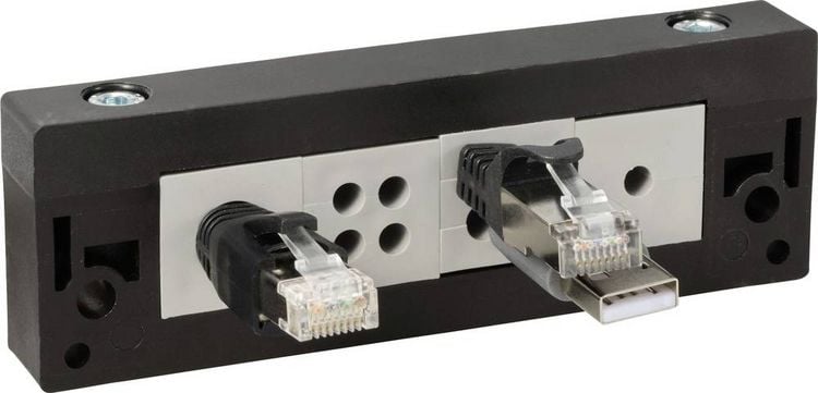 Produktbild: TRU COMPONENTS DVK-W5 Kabeleinf&uuml;hrungsleiste Klemm-&Oslash; (max.) 16mm Polyamid Schwarz 1St.