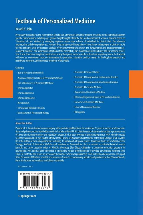 Produktbild: Textbook of Personalized Medicine