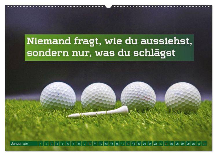 Produktbild: Golf - zwischen Gr&uuml;n und Gedanken (hochwertiger Premium Wandkalender 2027 DIN A2 quer), Kunstdruck in Hochglanz