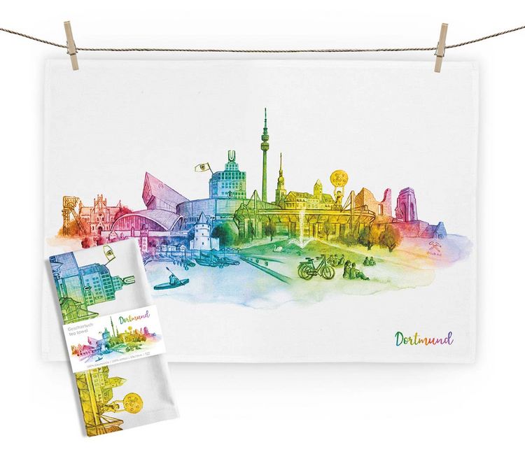 Produktbild: Geschirrtuch Dortmund rainbow