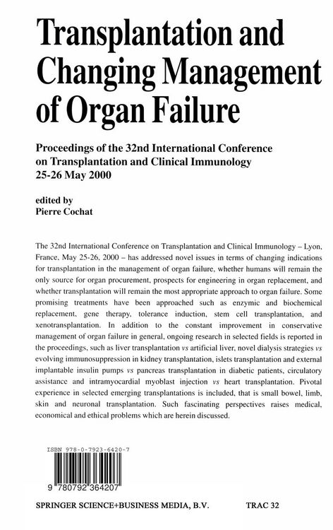 Produktbild: Transplantation and Changing Management of Organ Failure