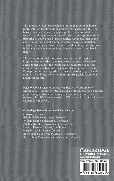 Produktbild: A Course in Finite Group Representation Theory
