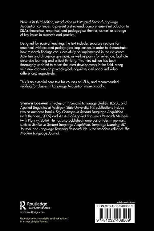 Produktbild: Introduction to Instructed Second Language Acquisition