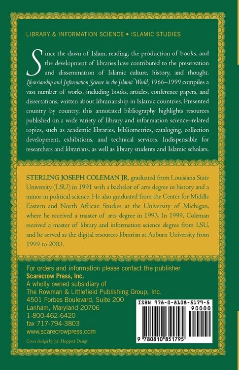 Produktbild: Librarianship and Information Science in the Islamic World, 1966-1999
