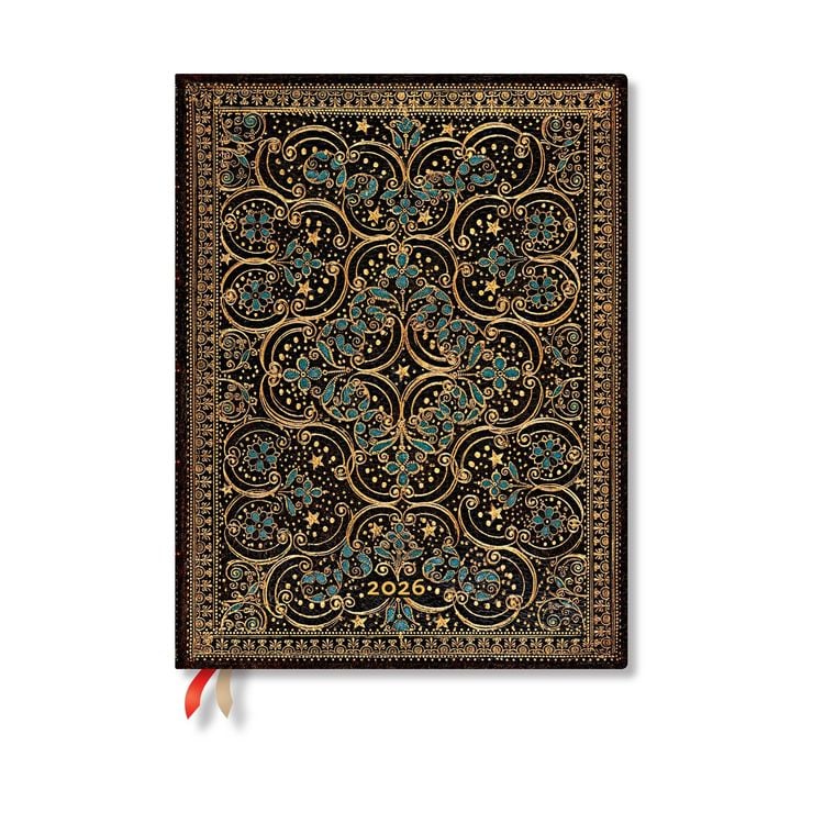Paperblanks | 2026 Restauration | Königliche Bucheinbände | 12-Monatskalender Flexi | Ultra | Tagesüberblick | Elastikband-Verschluss | 432 Pg | 80 GSM