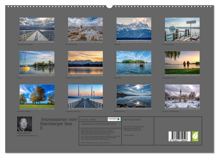 Produktbild: Impressionen vom Starnberger See II (hochwertiger Premium Wandkalender 2026 DIN A2 quer), Kunstdruck in Hochglanz
