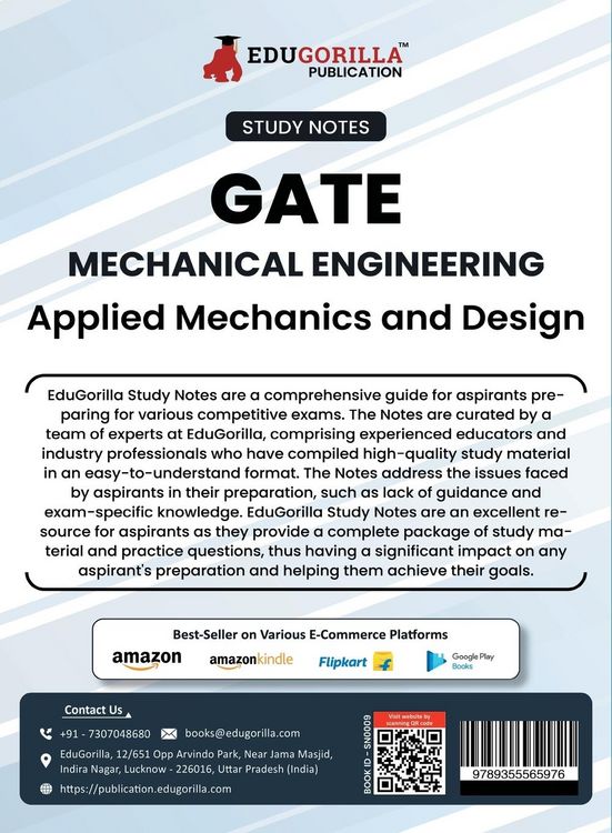 Produktbild: GATE Mechanical Engineering Applied Mechanics and Design Topic-wise Notes | A Complete Preparation Study Notes with Solved MCQs