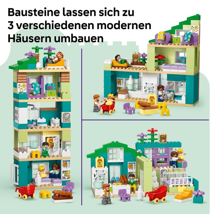 Produktbild: LEGO DUPLO Town 10470 Modernes Familienhaus mit Figuren &ndash; 3-in-1-Set