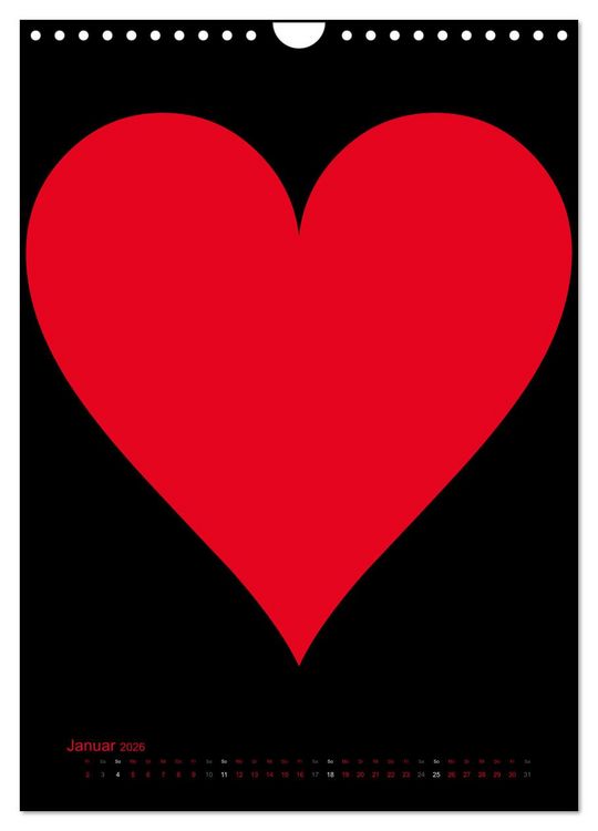 Produktbild: Foto- und Bastelkalender &bdquo;LIEBE&ldquo; in der Farbe Schwarz (Wandkalender 2026 DIN A4 hoch), CALVENDO Monatskalender