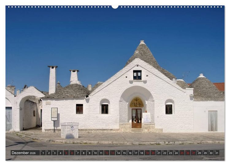 Produktbild: Trulli in Apulien - Einzigartige Rundh&auml;user im S&uuml;den Italiens (Wandkalender 2026 DIN A2 quer), CALVENDO Monatskalender