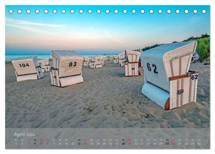Produktbild: K&uuml;stenimpressionen von den Ostseeinseln R&uuml;gen und Usedom (Tischkalender 2026 DIN A5 quer), CALVENDO Monatskalender