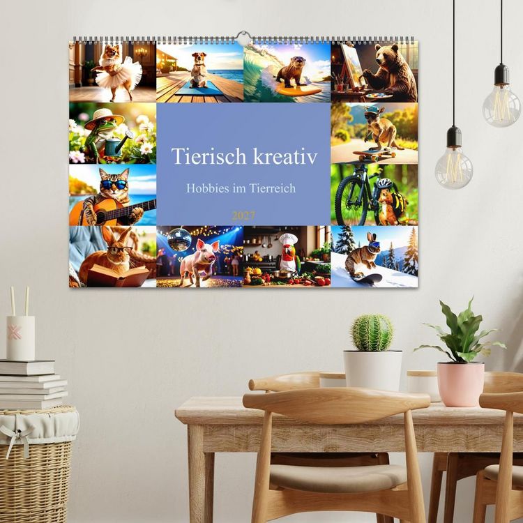 Produktbild: Tierisch kreativ: Hobbies im Tierreich (Wandkalender 2027 DIN A2 quer), CALVENDO Monatskalender