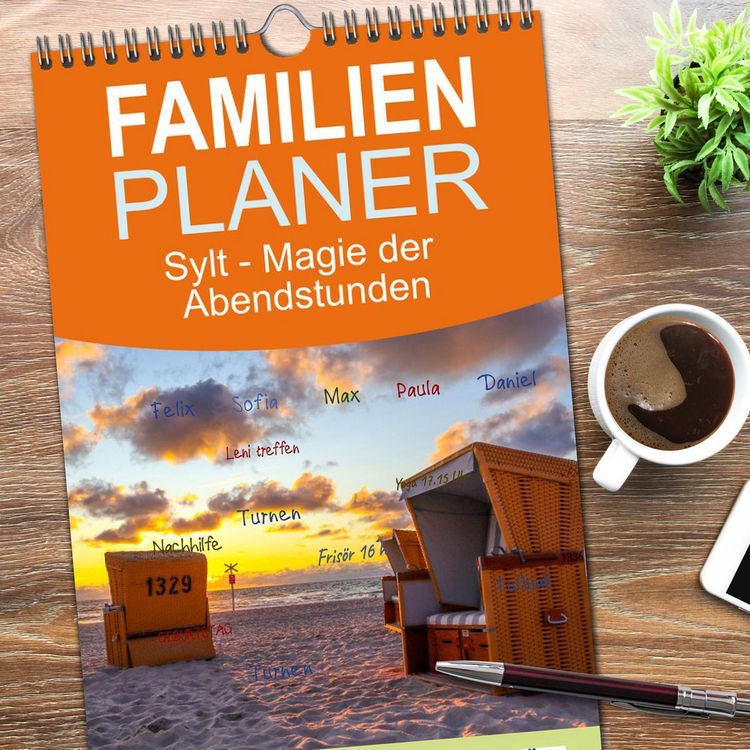 Produktbild: Familienplaner 2026 - Sylt - Magie der Abendstunden mit 5 Spalten (Wandkalender, 21 x 45 cm) CALVENDO