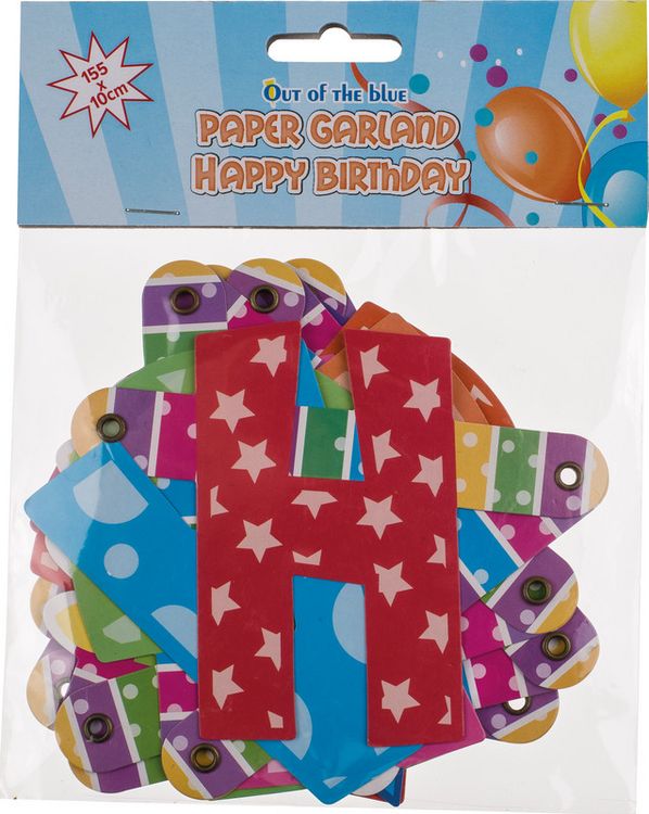 Produktbild: OUT OF THE BLUE Text-Girlande Happy Birthday Torte