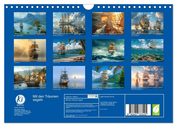 Produktbild: Mit den Tr&auml;umen segeln (Wandkalender 2026 DIN A4 quer), CALVENDO Monatskalender