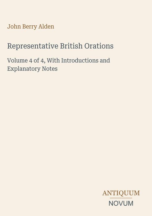 Produktbild: Representative British Orations