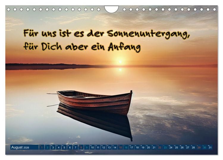 Produktbild: Innehalten in der Trauer - begleitet mit Gedanken (Wandkalender 2026 DIN A4 quer), CALVENDO Monatskalender
