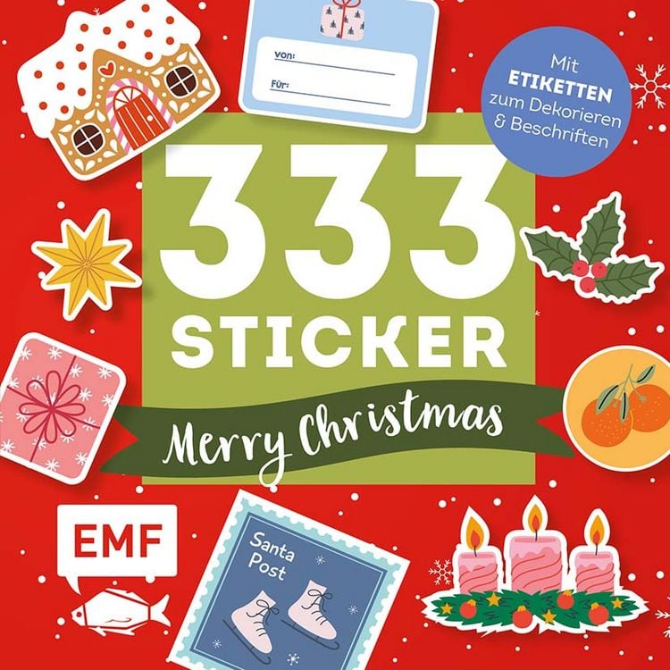 Produktbild: 333 Sticker &ndash; Merry Christmas: Geschenk-Etiketten und Aufkleber mit beschreibbarer Oberfl&auml;che